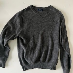 Polo Ralph Lauren Sweater Mens Medium Grey 100% Merino Wool Pullover Casual